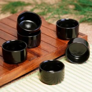 Freakway Ceramic Dip Bowls (50 ml, Black, Set of 6) | Chutney Bowls | Ketchup Bowls|Chutney Bowls|Dip Bowls