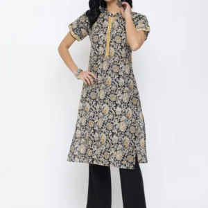 Black Cotton Kurta