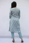 Blue Rayon Printed Kurta Set