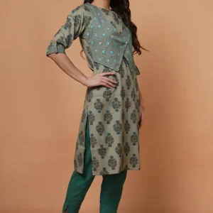 Cotton Kurta with Jacket Set