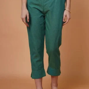 Green Cotton Pants For Women