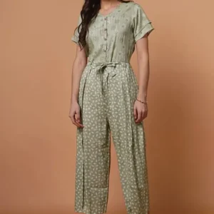 Green Rayon Jumpsuit