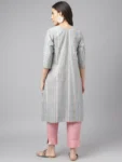 Grey Digital print Cotton Kurta