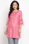 Short Pink Rayon Kurta