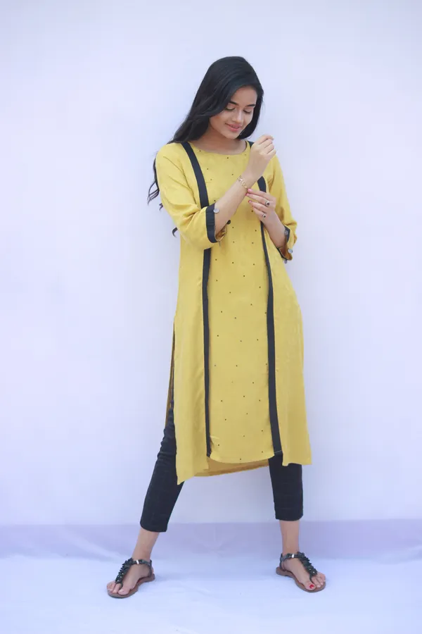 yellow Rayon Kurta