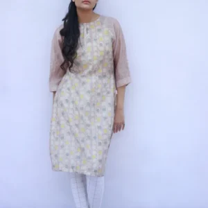 Pink Chanderi Raglaan Sleeves Pink Kurta