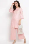 Pink Rayon Kurta Set