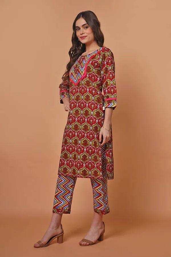 Red Kurta Set