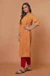 Yellow Rayon Flared Kurta