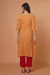 Yellow Rayon Flared Kurta