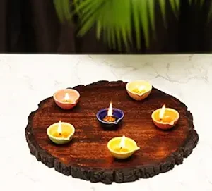 Freakway Ceramic Multi Color Art Traditional Designe Handmade Decorative Dipawali/Diwali Diya/Oil Lamps for Pooja (Set of 12 Diyas)