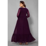 Women's Sequence Work Georget Long Gown (Purple)