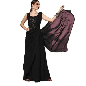 Women's Embroidary Gotta Pati Work Georget Lehanga Choli (Black)