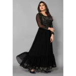 Women's Sequence Work Georget Long Gown (Black)