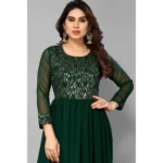 Women's Sequence Work Georget Long Gown (Green)