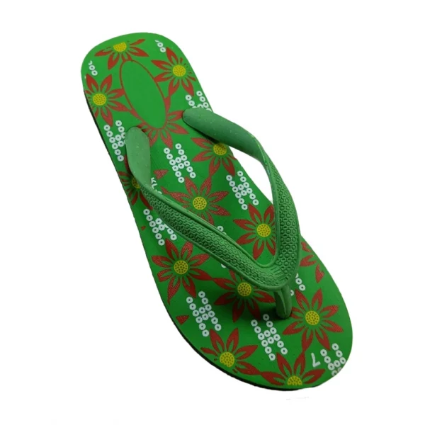 Generic Unisex Printed Lightweight Flip-Flop Hawai Slipper (Green)