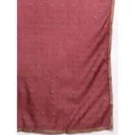 Women's Casual Sleeveless Ethnic Motifs Crepe Kurti Sharara And Dupatta Set (Maroon)