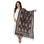 Women's Cotton Printed Dupatta (Wine, Length: Free Size)