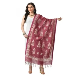 Women's Cotton Printed Dupatta (Levender, Length: Free Size)