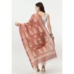 Women's Cotton Printed Dupatta (Brown, Length: Free Size)