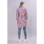 Women's Casual 3-4th Sleeve Printed Crepe Tunic (Multicolor)