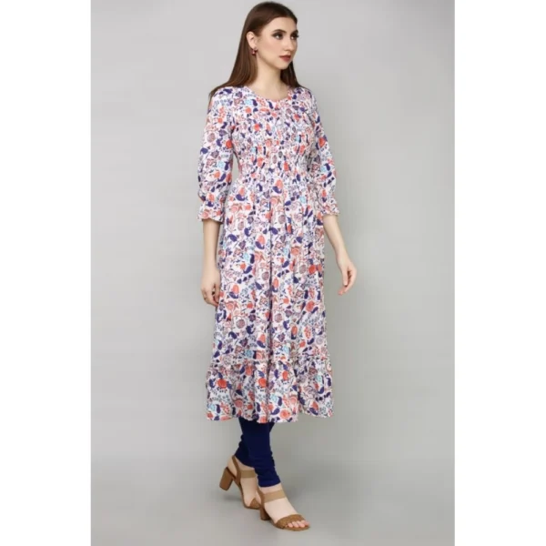 Women's Casual Georgette Printed 3-4th sleeve Dress (MultiColor)