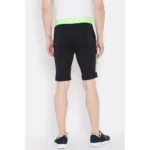 Men's Solid Polyester Knee Length Shorts (Black)