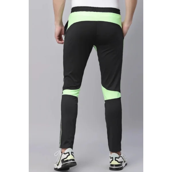 Men's Colour Blocked Polyester Tights (Black)