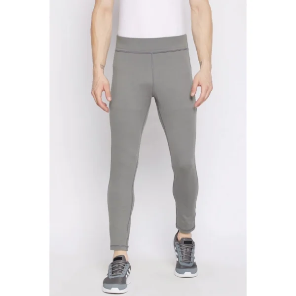 Men's Solid Polyester Tights (Grey)