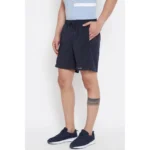 Men's Solid Polyester Above Knee Shorts (Black)