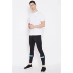 Men's Solid Polyester Tights (Black)