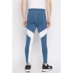 Men's Colour Blocked Polyester Tights (Blue)