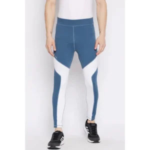 Men's Colour Blocked Polyester Tights (Blue)