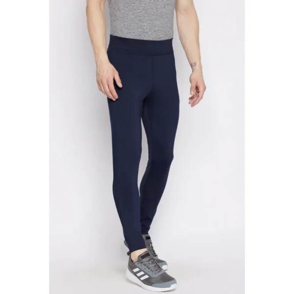 Men's Solid Polyester Tights (Blue)