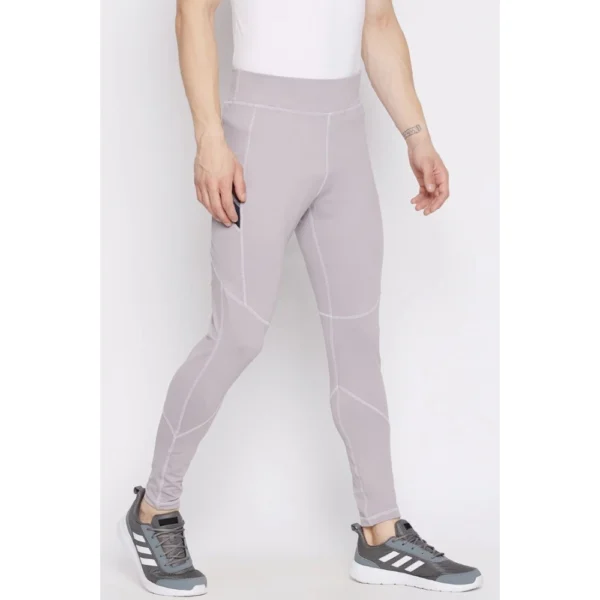 Men's Solid Polyester Tights (Grey)