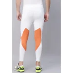 Men's Striped Polyester Tights (White Orange)