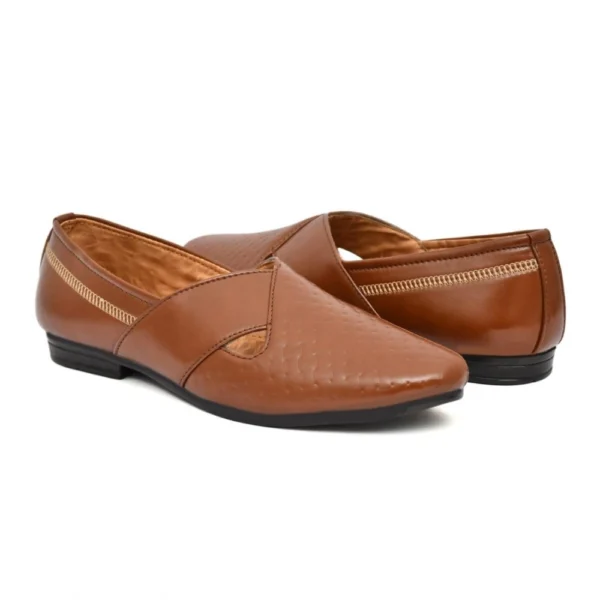 Men's Faux Leather Formal Shoes (Tan)