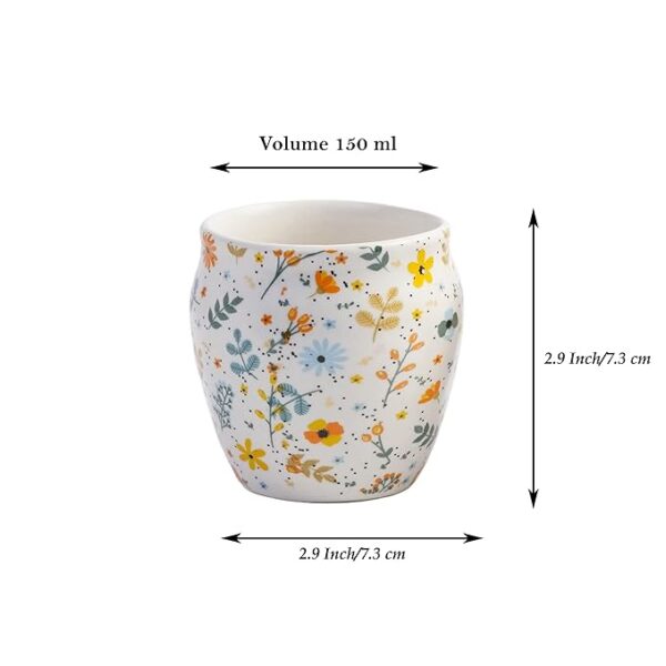 Freakway Hand-Painted Ceramic Sun-Floral Art kulhad Set of 6 Cups |kullad Tea Set | kulhad chai Cups | Hand Painted kulhad Coffee Mug, Multicolor((Microwave & Dishwasher Safe)