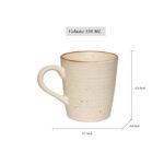 Freakway Ceramic Handmade Serving Tea Cups Set Milk Mugs & Coffee Mugs- Set of 4 (300 ML, White, Dishwasher & Microwave Safe)