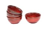 Freakway Hand-Painted Ceramic Handcrafted Glossy Reddies Vegetable Bowl/Dessert Bowl/Soup Bowl (Multicolor, Pack of 4)-Reddies