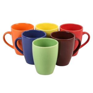 Freakway Stylish Ceramic Mug for Coffee Lovers/Glossy Finish Mugs Themis Series Coffee Mug - Ceramic Set of 6 (300ml) Handcrafted Design Tea Cups Set - Multicolor