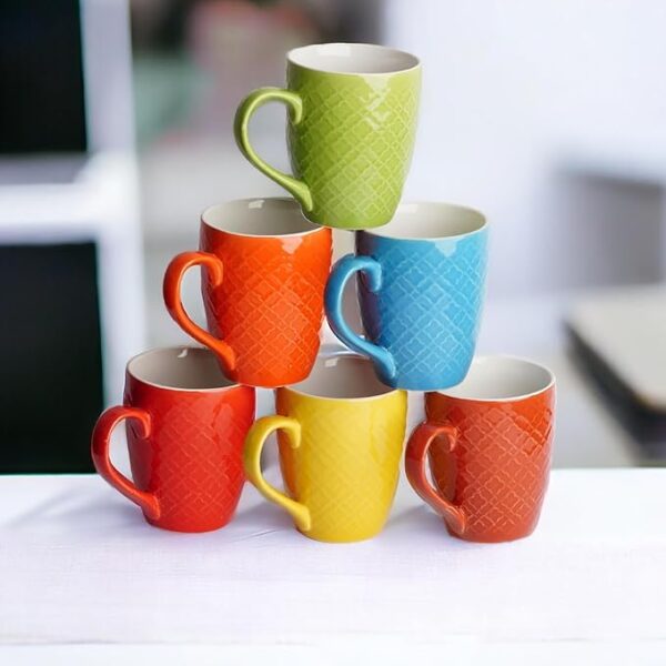 Freakway Absinthe Multi-Color Coffee Mug Set of 6 Ceramic Mugs to Gift to Best Friend, Tea Mugs, Microwave Safe Coffee Mugs, Ceramic Tea Cup