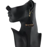 Women's Alloy, Beads Hook Dangler Hanging Earrings-Black