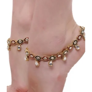 Women's Gold Plated Anklets-Gold