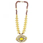 Designer Yellow and Golden Beads Necklace