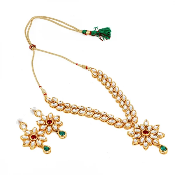 Bollywood Inspired Traditional Kundan Necklace with Earrings