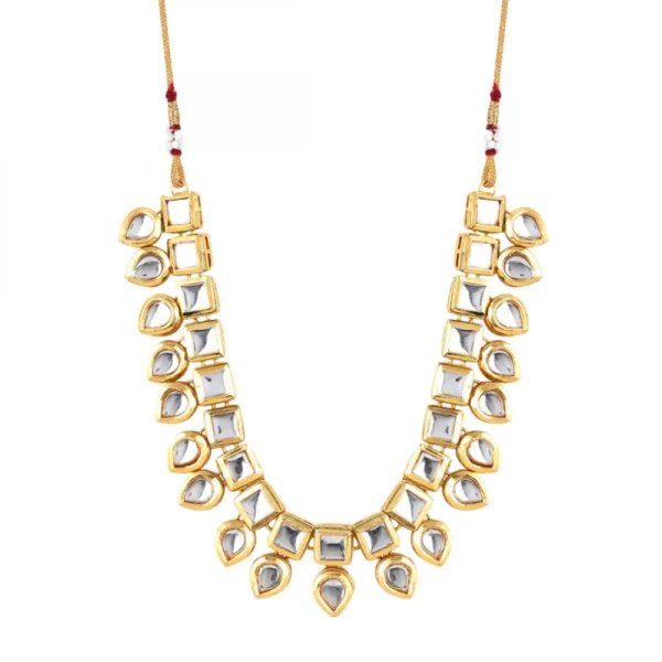 Kundan Gold-Plated Necklace Set With Earrings