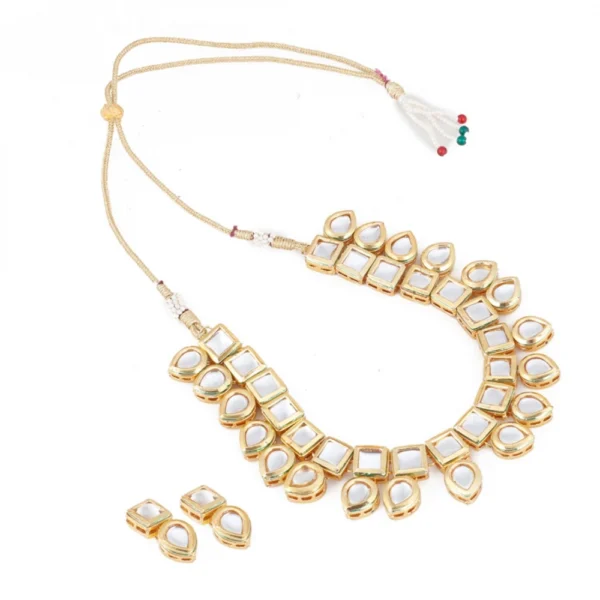 Kundan Gold-Plated Necklace Set With Earrings