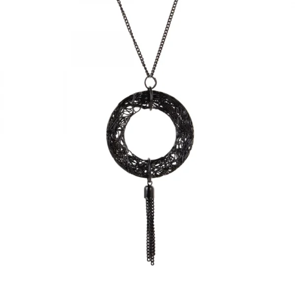 Designer Silver Oxidized Chain Necklace