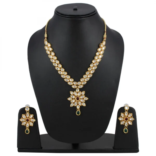 Bollywood Inspired Traditional Kundan Necklace with Earrings